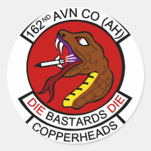 162e Avn Co. (AH) Copperhead Ronde Sticker