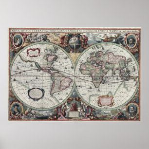 1630 Wereldkaart Poster