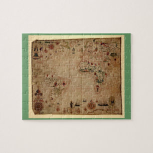 1633 Atantic Ocean Portolan Chart - Pascoal Roiz Legpuzzel