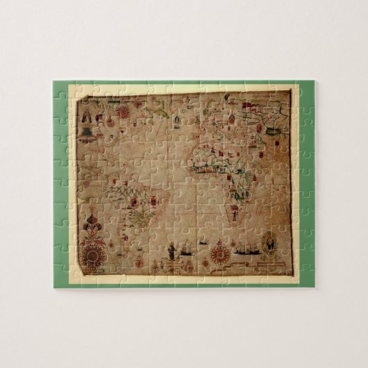 1633 Atantic Ocean Portolan Chart - Pascoal Roiz Legpuzzel (Horizontaal)