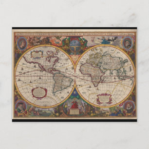 1633 Nova Totius Terrarum Orbis Geographica Briefkaart