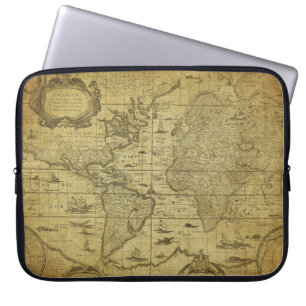 1635 Wereldkaart: stijl Laptop Sleeve