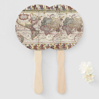 1652 Kaart van de wereld, Wereldkaart Doncker Zee Handwaaier