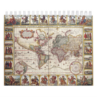 1652 Kaart van de wereld, Wereldkaart Doncker Zee  Kalender
