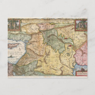 1657 Visscher Map of the Heilige Land Briefkaart