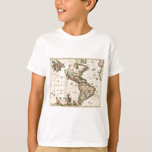 1670 Amerika kaart T-shirt