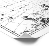 1671 Kaart naar Amerika Poster (Hoek)