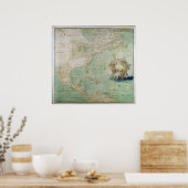 1681 Uitzicht Noord-Amerika Poster (Keuken)