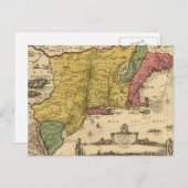 1685 Map - New Belgium, The New World, New England Briefkaart (Voorkant / Achterkant)