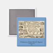1688 Griekenland / Griekse Peloponesische kaart Magneet (Voorkant / Achterkant)