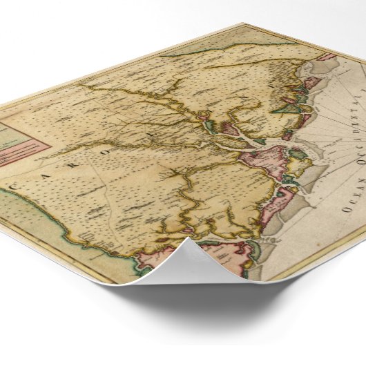 1696 Carolina Map Poster (Hoek)