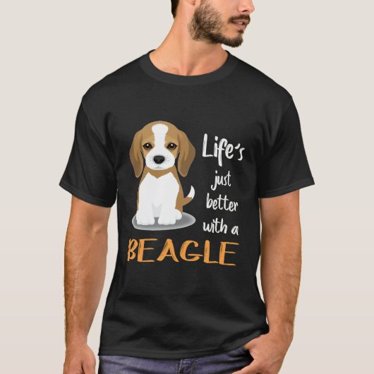 169 Het leven is beter met een Beagle T-shirt (Voorkant)