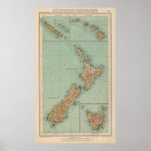 169 Nieuw-Zeeland, Hawaii, Tasmanië Poster