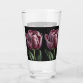 16 0z "Elegant Paarse Tulp" Amerikaanse stijl- Gla Glas (Achterkant)