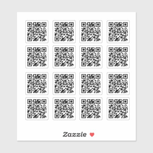 16 Aangepaste QR-code heldere stickers (Vel)