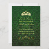16 ans | Invitation Green Tiara & Damask (Devant)