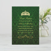 16 ans | Invitation Green Tiara & Damask (Debout devant)