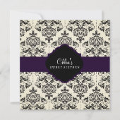 16 ans | Invitation pourpre et noire Damask (Devant)