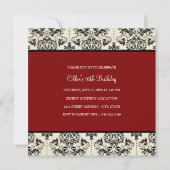 16 ans | Invitation Red & Black Damask (Dos)