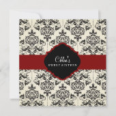 16 ans | Invitation Red & Black Damask (Devant)
