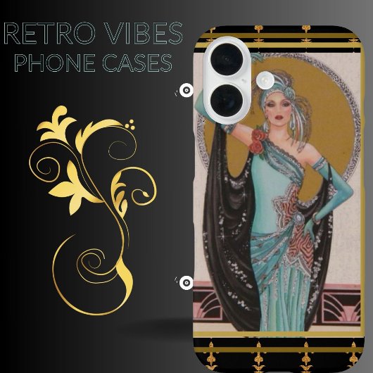 16 Art Déco Mode Lady iPhone / coque ipad