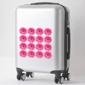 16 autocollants Kiss-Cut à fleurs de gerbera rose (Sur valise)