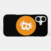 16 Bitcoin noir orange cristal coque iphone (Verso Horizontal)