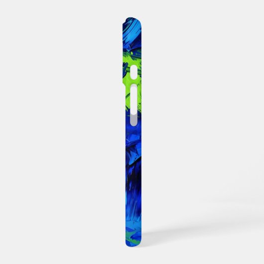 16 Bleu électrique et Grès vert _ coque iphone (Côté gauche)