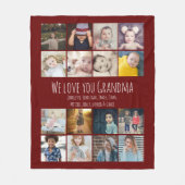 16 Collage And Personalized Text foto's Fleece Deken (Voorkant)
