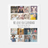 16 Collage And Personalized Text foto's Fleece Deken (Voorkant)