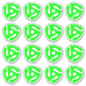 16 COOL Retro  Fluo Green 45 spacer DJ Sticker (Voorkant)