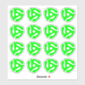 16 COOL Retro  Fluo Green 45 spacer DJ Sticker (Vel)