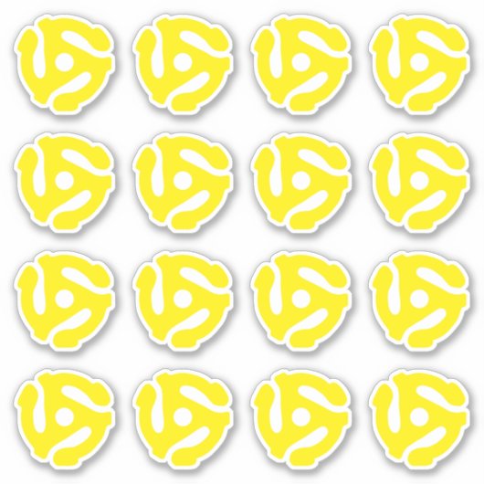 16 COOL Retro Geel 45 spacer DJ Sticker (Voorkant)