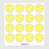 16 COOL Retro Geel 45 spacer DJ Sticker (Vel)