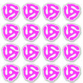16 COOL Retro  Hot Pink 45 spacer DJ Sticker (Voorkant)
