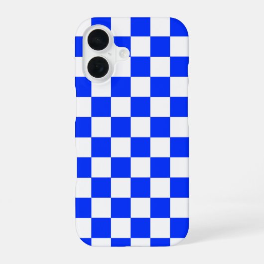 16 Coque iphone chèque À damiers blanc bleu (Verso)