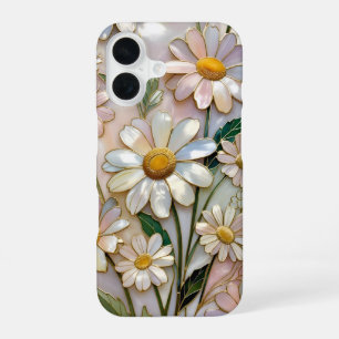 16 Coque iPhone Cute Daisy Motif vitrail floral