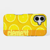 16 Coque iphone de nom jaune vif tranche de citron (Verso Horizontal)