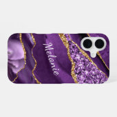 16 Coque iphone de Parties scintillant Purple Gold av (Verso Horizontal)