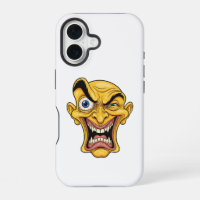 Coque iphone du visage de caricature jaune fou