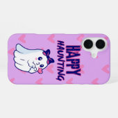16 Coque iPhone fantôme mignon et joyeux de Halloween (Verso Horizontal)
