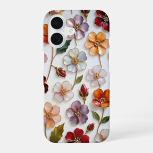 16 Coque iPhone Fleurs au pastel Vitrail Floral