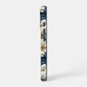 16 Coque iPhone Fleurs Bleues de Designer Chic Cove F (Côté gauche)
