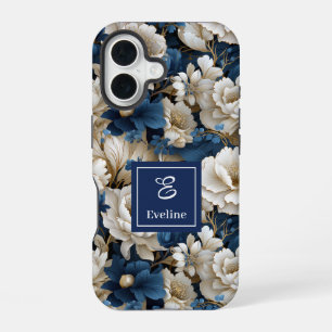 16 Coque iPhone Fleurs Bleues de Designer Chic Cove F