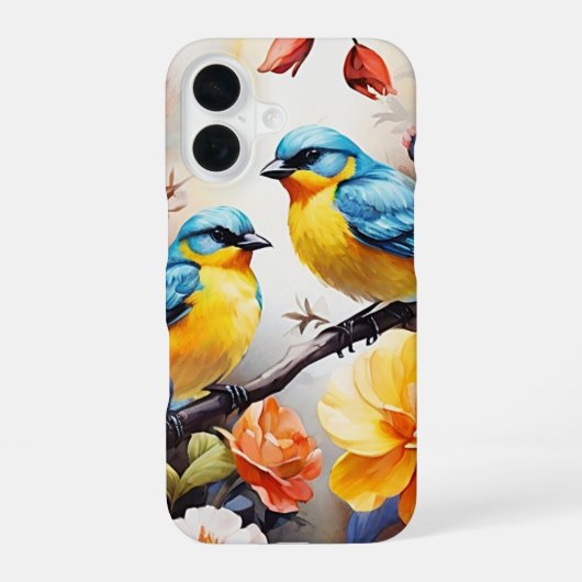 16 coque iphone - Oiseaux bleus (Verso)