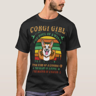 16 Corgi Meisje Heks Leeuwin Hippie Zeiler T-shirt
