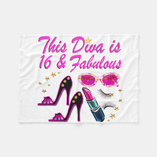 16 EN FABULOUS DIVA FLEECE DEKEN
