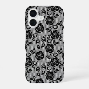 16 Faux Black Lace coque iphone