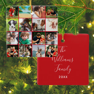 16 Favoriete familienaam voor foto-inkuilscript Keramisch Ornament