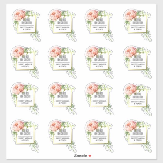 16 Floral-zeep en kaarslabels 3-inch breed Sticker (Vel)